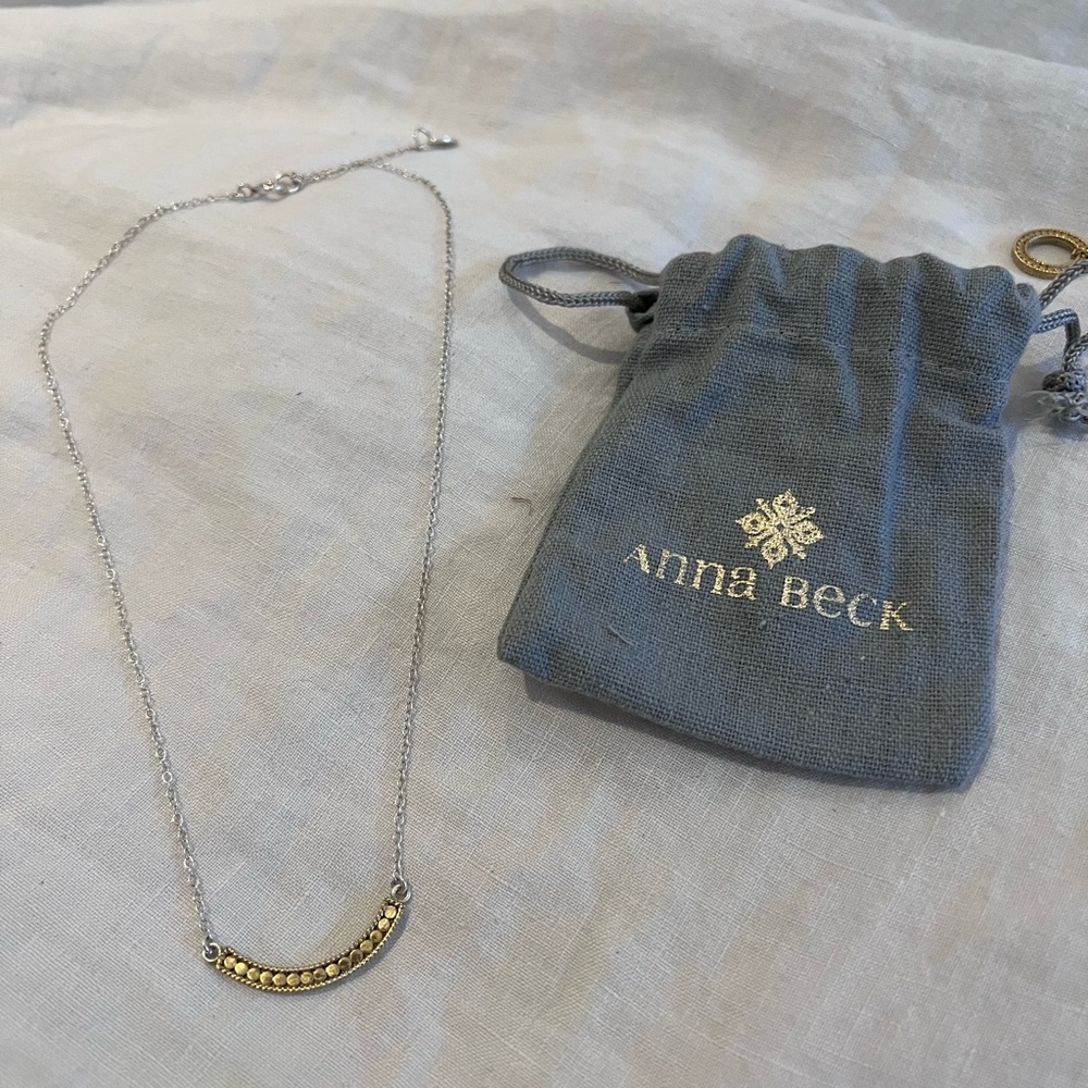 Anna Beck two tone curved bar necklace